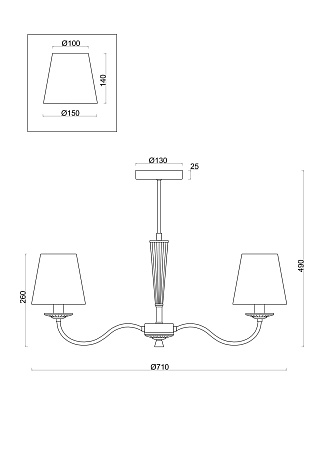 Люстра на штанге Freya Osborn FR2027PL-03BS Люстра на штанге Freya Osborn FR2027PL-03BS