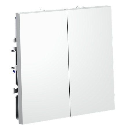 Выключатель двухклавишный перекрестный встраиваемый 10А Voltum S70 (белый) VLS020502