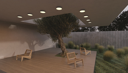 Уличный потолочный светодиодный светильник Maytoni Zon IP O431CL-L30B3K