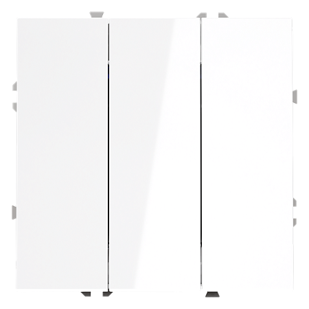 Выключатель встраиваемый VOLTUM S70 трехклавишный (белый глянцевый) VLS030101