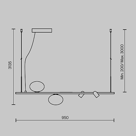 Люстра подвесная Maytoni Inversio MOD350PL-02BBS