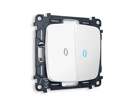 Комплект механизма 2-клавишного проходного выключателя с подсветкой 10000K Ambrella Volt OMEGA MO124040