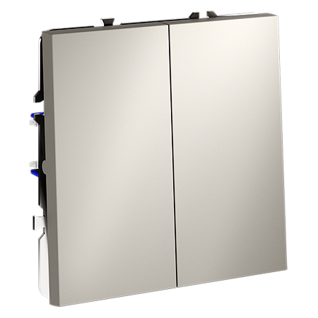 Выключатель с самовозвратом встраиваемый VOLTUM S70 двухклавишный (кашемир) VLS020603