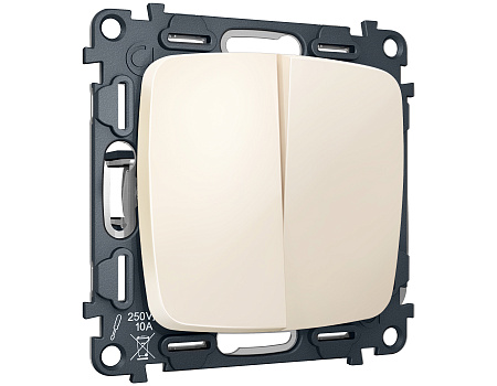 Комплект механизма 2-клавишного перекрестного выключателя 10A Omega MO323030