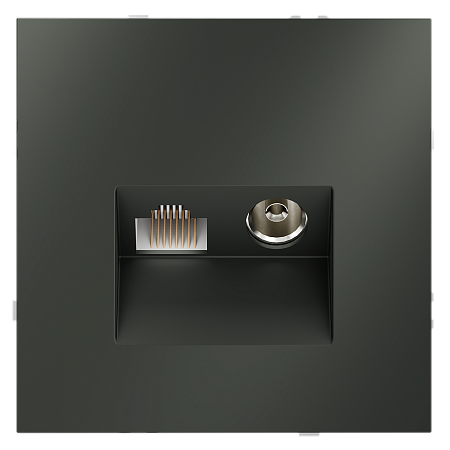 Розетка телевизионная встраиваемая TV+RJ45 кат. 6 Voltum S70 (титан) VLS060706