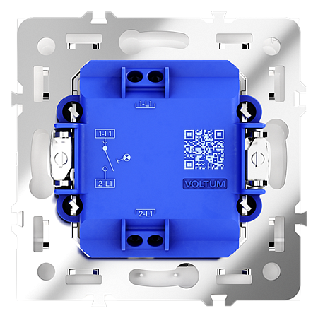 Выключатель встраиваемый VOLTUM S70 одноклавишный с подсветкой (белый глянцевый) VLS010201