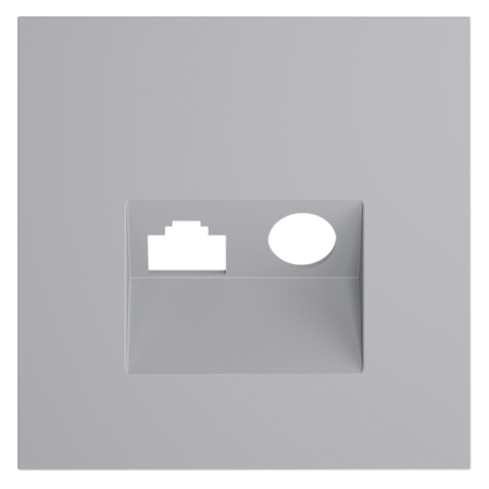 Накладка для розетки TV+RJ45 кат. 6 Voltum S70 (серый) VLS002716