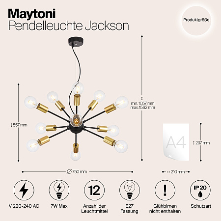 Люстра подвесная Maytoni Jackson T546PL-12B Люстра подвесная Maytoni Jackson T546PL-12B