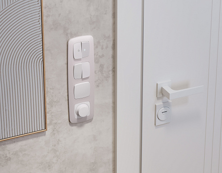 Комплект механизма 2-клавишного перекрестного выключателя 10A Omega MO123030