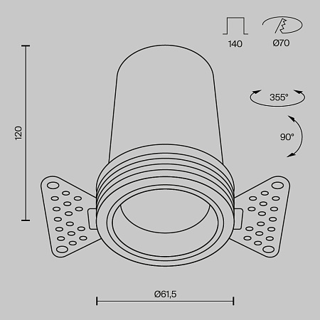Светильник встраиваемый светодиодный Maytoni FOCUS LED DL125-L12-4K-TRS-B Светильник встраиваемый светодиодный Maytoni FOCUS LED DL125-L12-4K-TRS-B