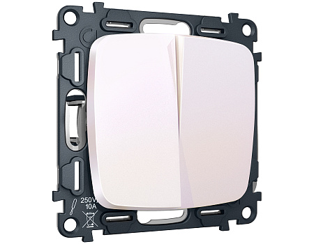 Комплект механизма 2-клавишного перекрестного выключателя 10A Omega MO203030 Комплект механизма 2-клавишного перекрестного выключателя 10A Omega MO203030