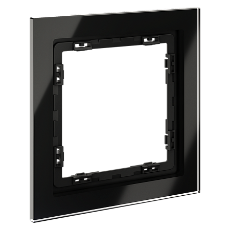 Рамка стеклянная VOLTUM S70 на 1 пост, (черный,стекло) VLS110108