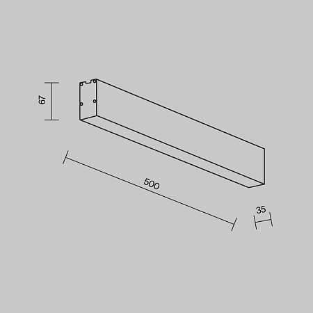 Линейный светильник светодиодный 3000К 500*67*35мм Maytoni LL311041