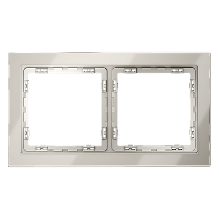 Рамка стеклянная VOLTUM S70 на 2 поста, (кашемир, стекло) VLS110203