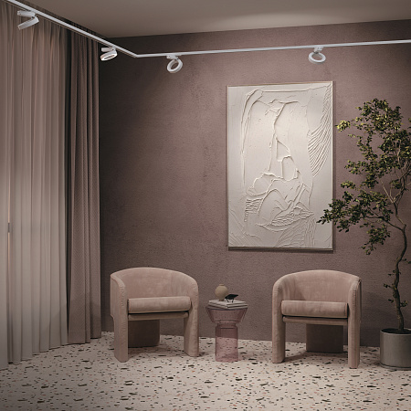 Трековый однофазный светодиодный светильник Maytoni Unity Rim TR044-1-12W3K-W