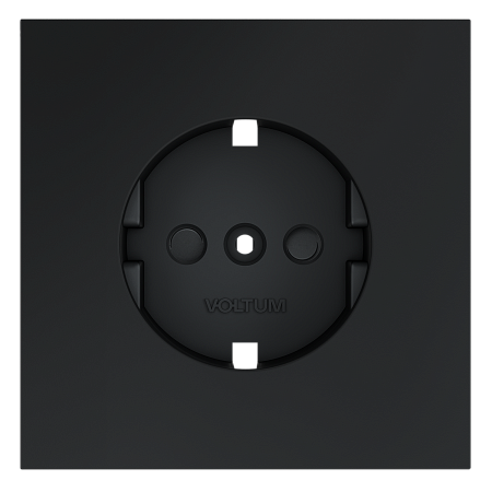 Накладка для розетки с заземлением и защитными шторками Voltum S70 (графит) VLS000707