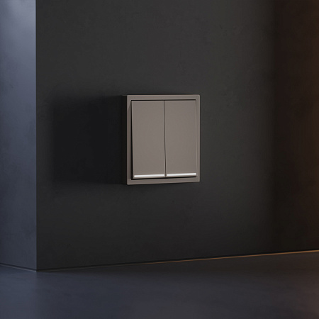 Клавиши для выключателя/переключателя двухклавишного с подсветкой Voltum S70 (капучино) VLS000414