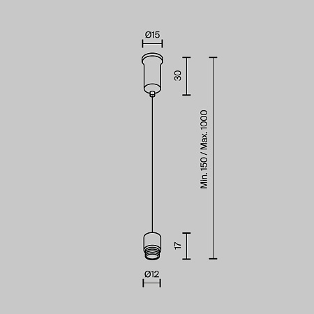 Тросовый подвес 1000мм для системы Maytoni Shelf CA028SW-L1000-B Тросовый подвес 1000мм для системы Maytoni Shelf CA028SW-L1000-B