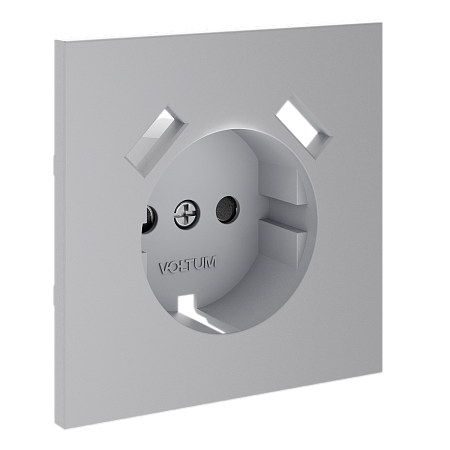 Накладка для розетки с заземлением и защитными шторками, с USB A+A Voltum S70 (серый) VLS000916