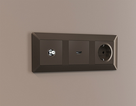 Комплект механизма TV розетки SAT 5-2400MHz 3.5dB Ambrella Volt Alfa MA643050