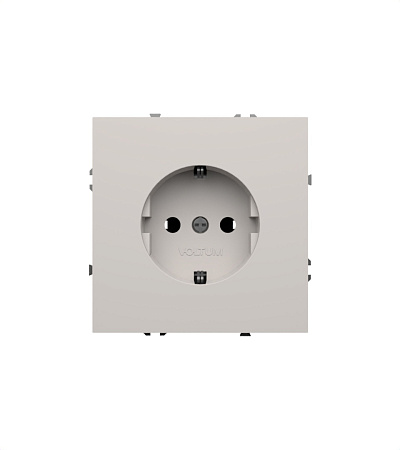 Розетка встраиваемая VOLTUM S70 с заземлением (белый матовый) VLS040102