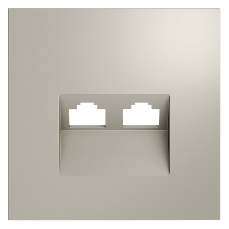 Накладка для розетки компьютерной двойной RJ45+RJ45 кат.6 Voltum S70 (кашемир) VLS001403