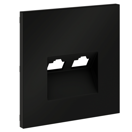 Накладка для розетки компьютерной двойной RJ45+RJ45 кат.6 Voltum S70 (черный матовый) VLS001408 Накладка для розетки компьютерной двойной RJ45+RJ45 кат.6 Voltum S70 (черный матовый) VLS001408
