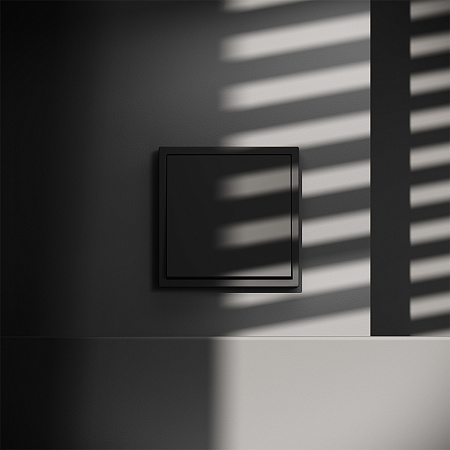 Выключатель с самовозвратом встраиваемый VOLTUM S70 одноклавишный (черный матовый) VLS010608