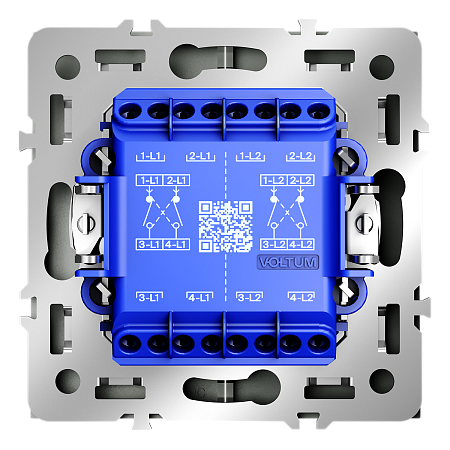 Выключатель двухклавишный перекрестный встраиваемый 10А Voltum S70 (титан) VLS020506 Выключатель двухклавишный перекрестный встраиваемый 10А Voltum S70 (титан) VLS020506