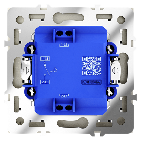 Выключатель с самовозвратом встраиваемый VOLTUM S70 одноклавишный (шелк) VLS010604