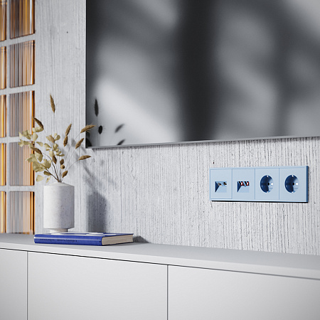 Накладка для розетки TV+RJ45 кат. 6 Voltum S70 (деним) VLS002715 Накладка для розетки TV+RJ45 кат. 6 Voltum S70 (деним) VLS002715