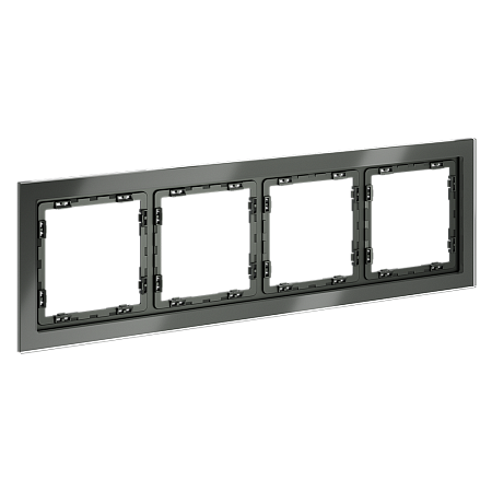 Рамка стеклянная VOLTUM S70 на 4 поста, (титан, стекло) VLS110406