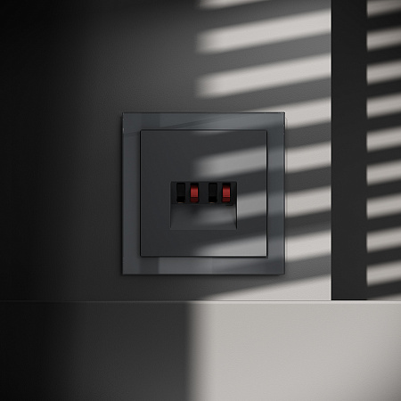 Розетка акустическая встраиваемая VOLTUM S70 4-местная, (графит) VLS060307 Розетка акустическая встраиваемая VOLTUM S70 4-местная, (графит) VLS060307