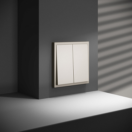 Выключатель двухклавишный перекрестный встраиваемый 10А Voltum S70 (кашемир) VLS020503