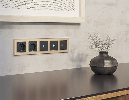 Комплект механизма TV розетки оконечной экранированной 5-1000MHz 3dB Ambrella Volt Alfa MA913005