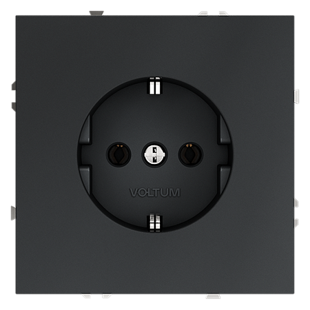 Розетка встраиваемая VOLTUM S70 с заземлением (графит) VLS040107 Розетка встраиваемая VOLTUM S70 с заземлением (графит) VLS040107