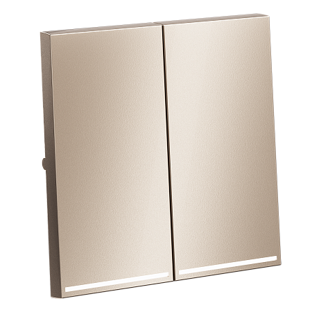 Клавиши для выключателя/переключателя двухклавишного с подсветкой Voltum S70 METAL (платина) VLSM000410