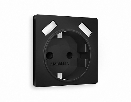 Лицевая панель для электрической розетки с заземлением со шторками 2USB A+A QUANT Ambrella Volt ALFA AP8090