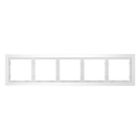 Рамка стеклянная VOLTUM S70 на 5 постов, (белый,матовый,стекло) VLS110502