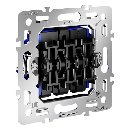 Механизм выключателя трехклавишного 10А Voltum S70 VLS0301M Механизм выключателя трехклавишного 10А Voltum S70 VLS0301M