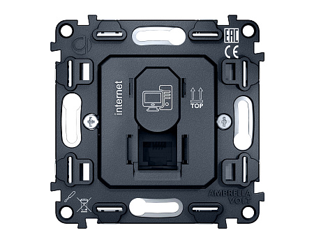 Механизм компьютерной розетки Base-T с автоматической защитной шторкой Ambrella Volt QUANT VM188
