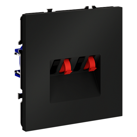 Розетка акустическая встраиваемая VOLTUM S70 4-местная, (черный матовый) VLS060308