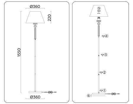 Торшер Ambrella light LH71028