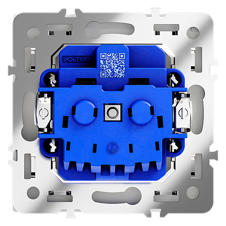 Розетка встраиваемая VOLTUM S70 с заземлением (белый матовый) VLS040102