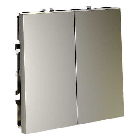 Выключатель двухклавишный перекрестный встраиваемый 10А Voltum S70 (шелк) VLS020504 Выключатель двухклавишный перекрестный встраиваемый 10А Voltum S70 (шелк) VLS020504