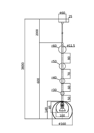 Светильник подвесной Maytoni Ros MOD227PL-01B