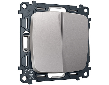 Комплект механизма 2-клавишного перекрестного выключателя 10A Omega MO503030 Комплект механизма 2-клавишного перекрестного выключателя 10A Omega MO503030