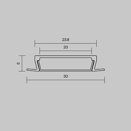 Алюминиевый профиль встраиваемый с накладным фланцем 30x6 (2м.) Maytoni ALM-3006-S-2M 632018