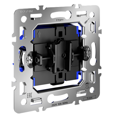 Механизм выключателя одноклавишного 10А Voltum S70 VLS0101M