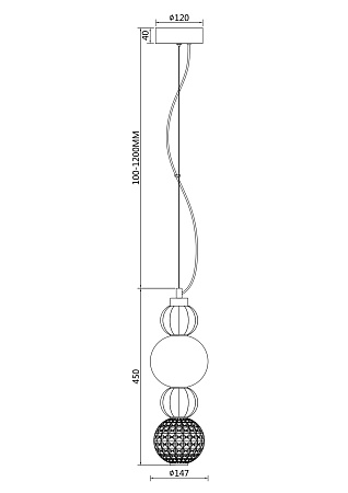 Подвесной светодиодный светильник Maytoni Collar P069PL-L17CH3K